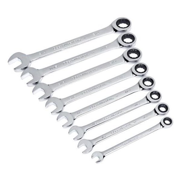 Gearwrench Gearwrench 44001 SAE Ratcheting Flex Head Combination Wrench  8 Piece 6102495